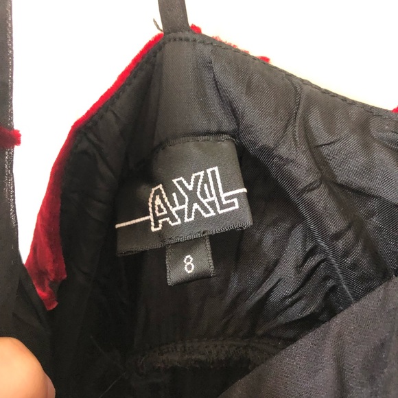 Vintage AXL silk blend red and black v-neck dress - Picture 10 of 15